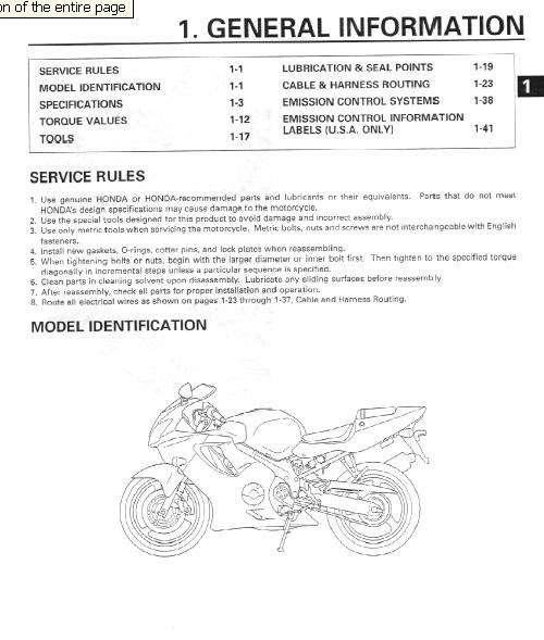 repair-manuals: Honda CBR600F4i 2001-2003 Repair Manual