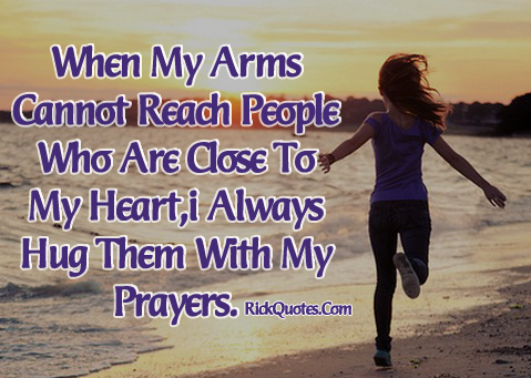 Life Quotes | Hug Them With My Prayers Girl alone Walk On Beach Sea