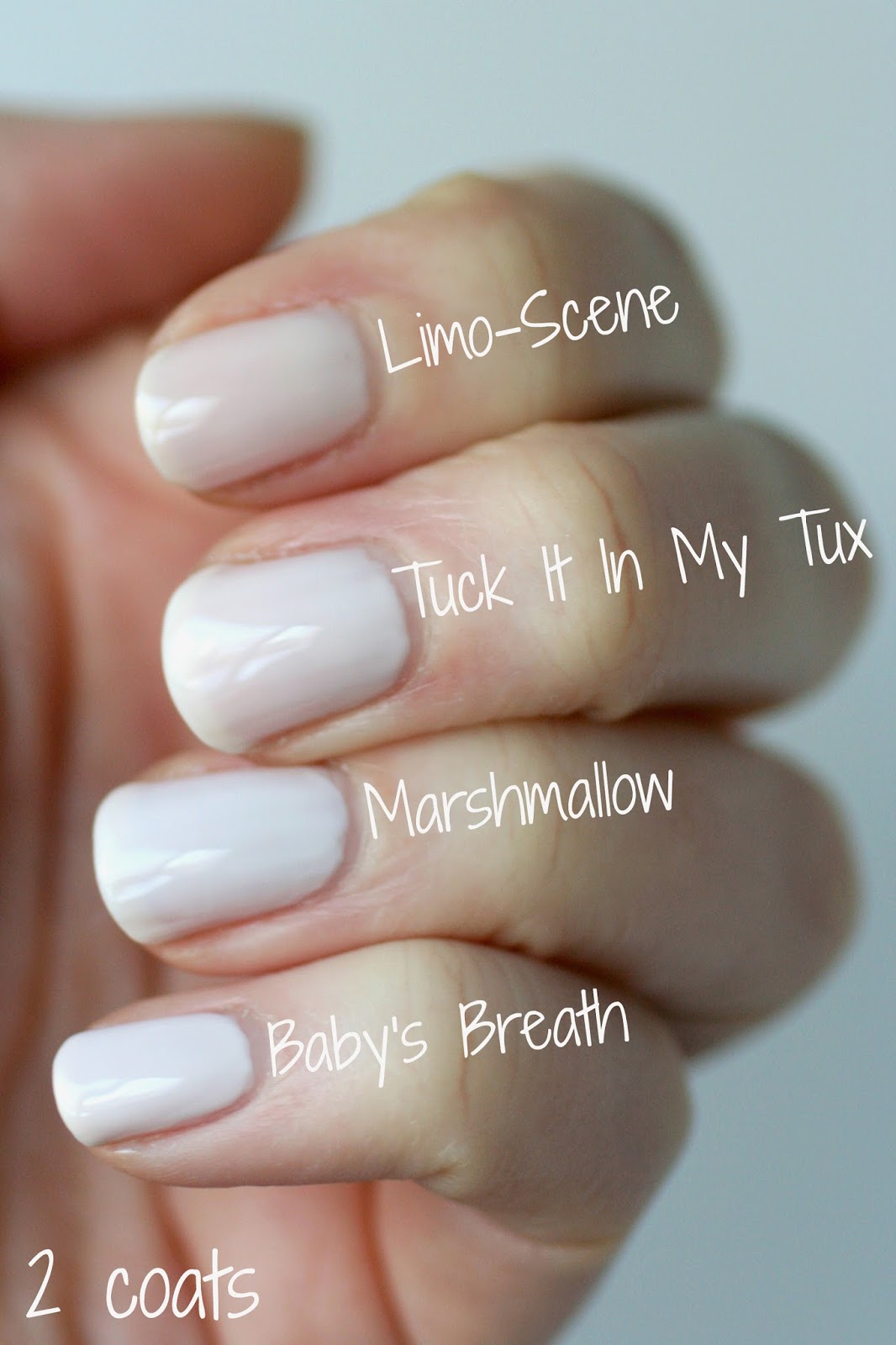 Essie Whites Comparison LimoScene, Marshmallow, Tuck It In My Tux