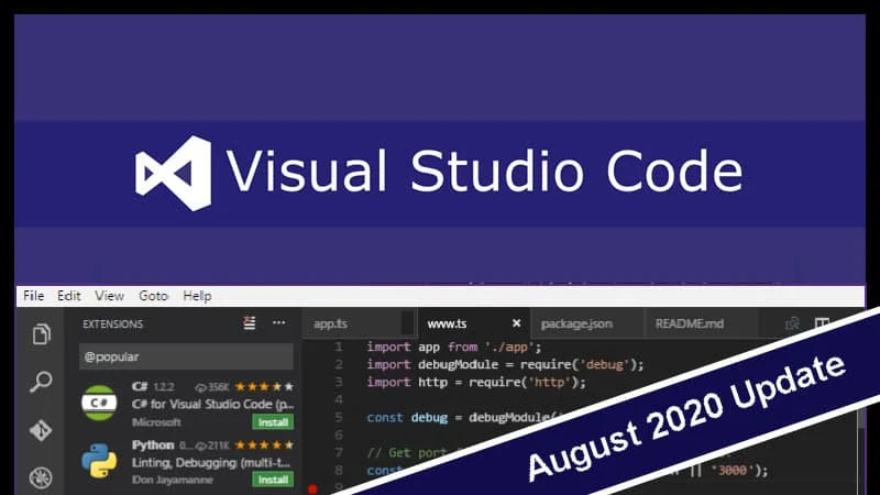 Microsoft Visual Studio Code August 2020 (version 1.49) update gets several improvements
