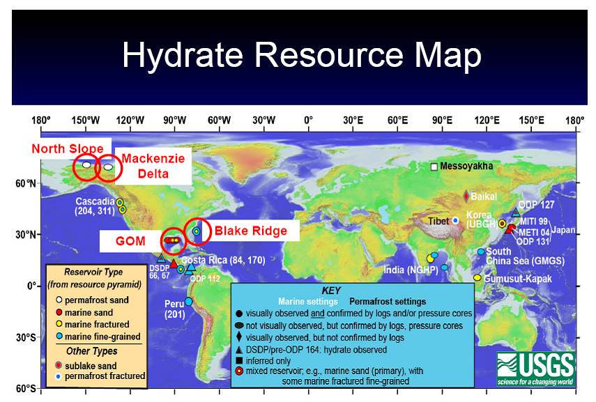 Petrofacts Methane Hydrates World Map