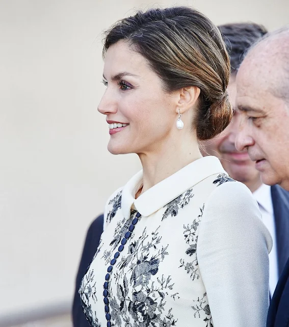 Queen Letizia of Spain delivers spanish flag to National Police at National Police School Headquarters