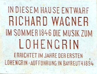 Tafel am Lohengrinhaus