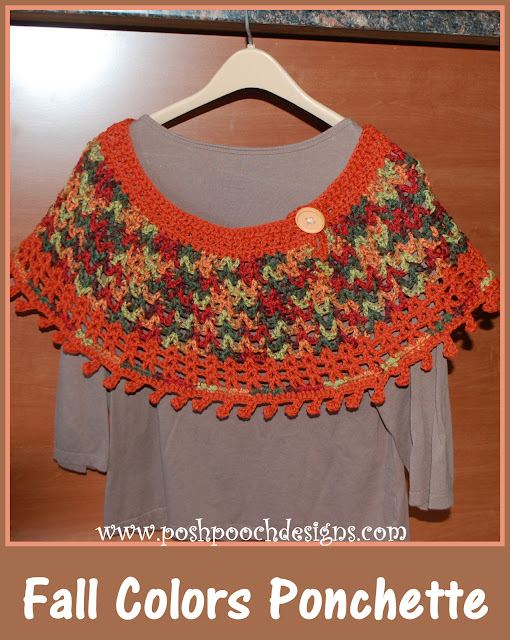 Posh Pooch Designs Dog Clothes Fall Colors Ponchette Poncho Crochet