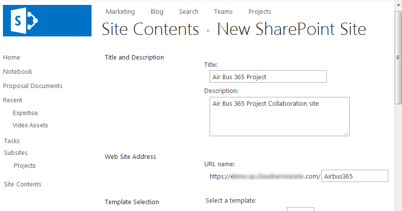 Create Site From Template Stsadm