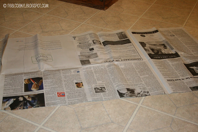 making sewing pattern with newspaper