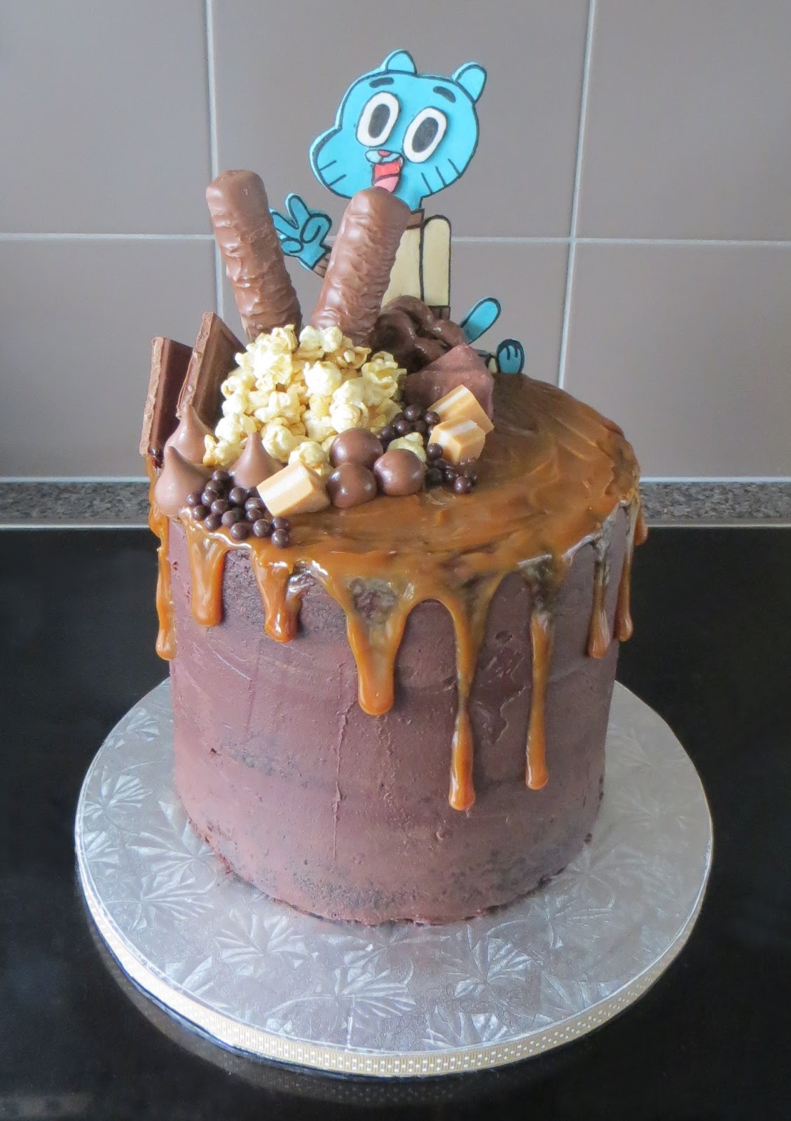 The Papoose Mamoose: Amazing World of Gumball Chocolate Caramel Drip Cake