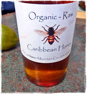 bottle of raw Caribbean honey 