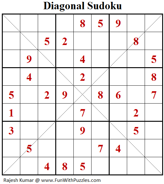 Diagonal Sudoku (Fun With Sudoku #115)