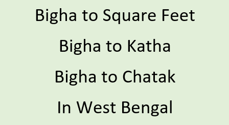 Bigha to katha | Bigha to Chatak | Bigha to Square Feet in Bengal