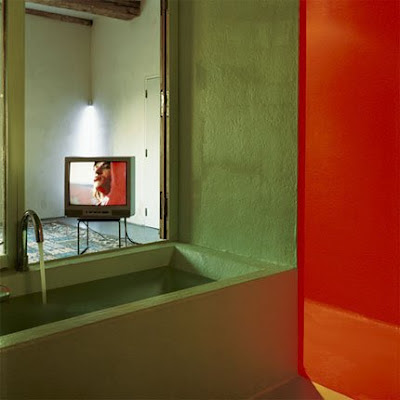 Cuarto de Baño en un color Verde manzana y Naranja | Diseños de Baños