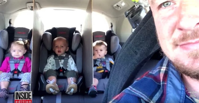 Father of 2-Year-Old Triplets Finds Inventive Car Hack To Stop Backseat Fighting