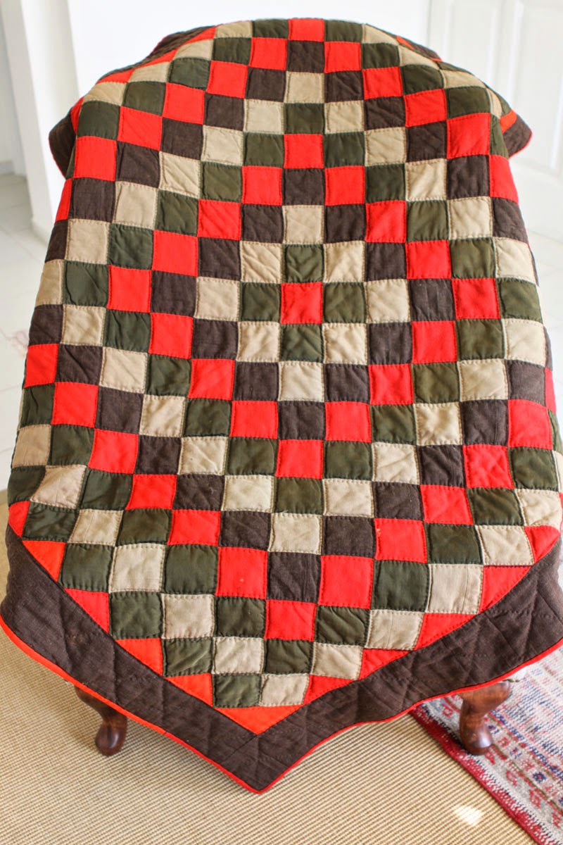 antique amish woolen quilt