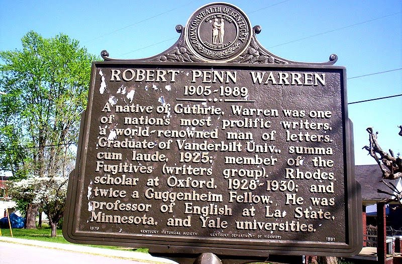 TODDCOUNTYKENTUCKYHISTORICMARKERSAMERICA ROBERT PENN WARREN