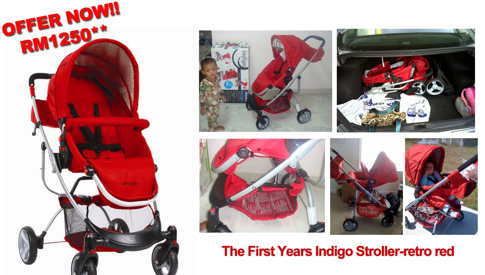 BuBu Baby Kids Store The First Years Indigo Stroller RETRO RED