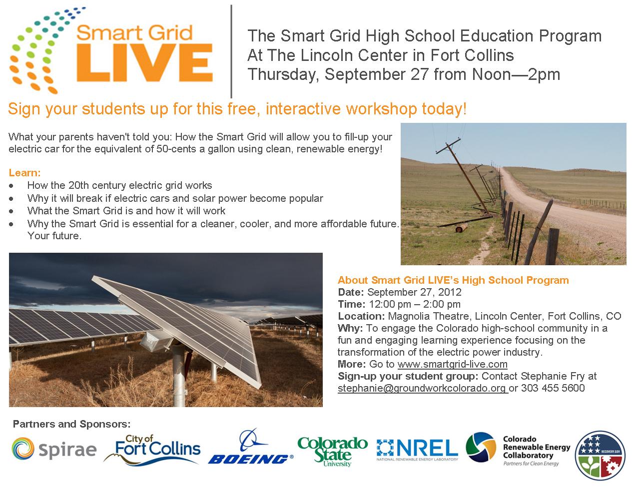 SMART GRID LIVE CONFERENCE IN FORT COLLINS Take Charge! Colorado