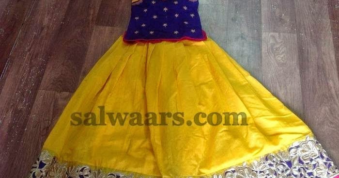 Bright Yellow Skirt with Floral Border - Indian Dresses