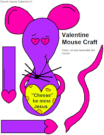 "Cheese" Be Mine Jesus - Mouse Valentine Craft for Kids- Easy Cutout Sheet Sunday School Crafts
