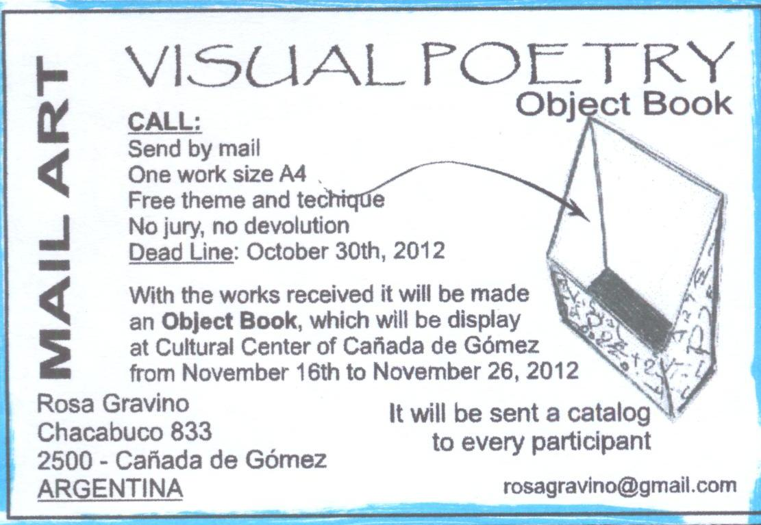 Mail Art Projects Visual Poetry Call