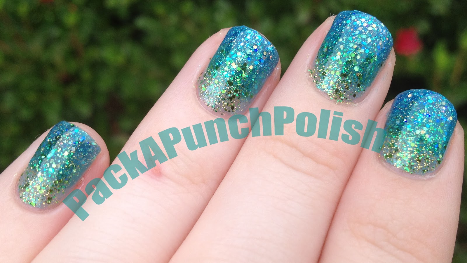 PackAPunchPolish: Snow Leopard & Glitter Gradient Nail Art 