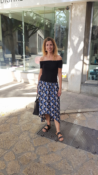 Falda larga estampada handmade