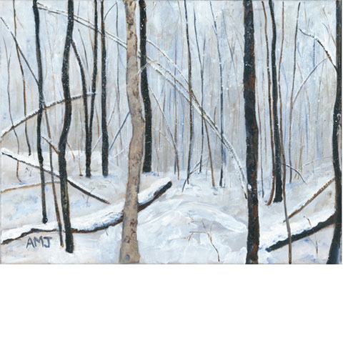 Winter forest  painting