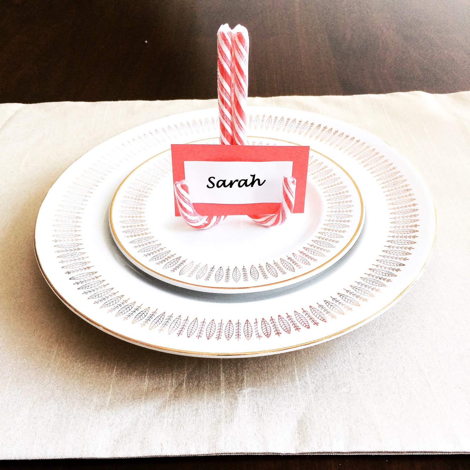 DIY Candy Cane Place Holder Sarah Lillian