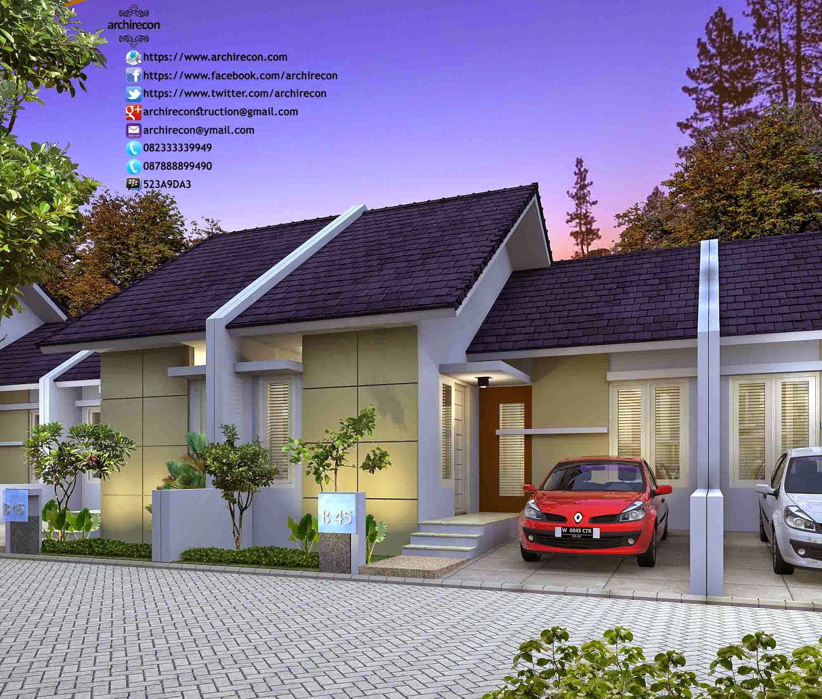 DESAIN RUMAH  PERUMAHAN  GREEN LAND VILLA 0823 3333 9949