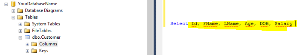 Welcome To TechBrothersIT: How to generate Select query with all the ...