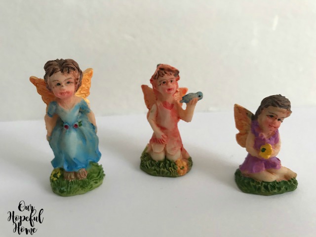Dollar Tree fairy garden figurines