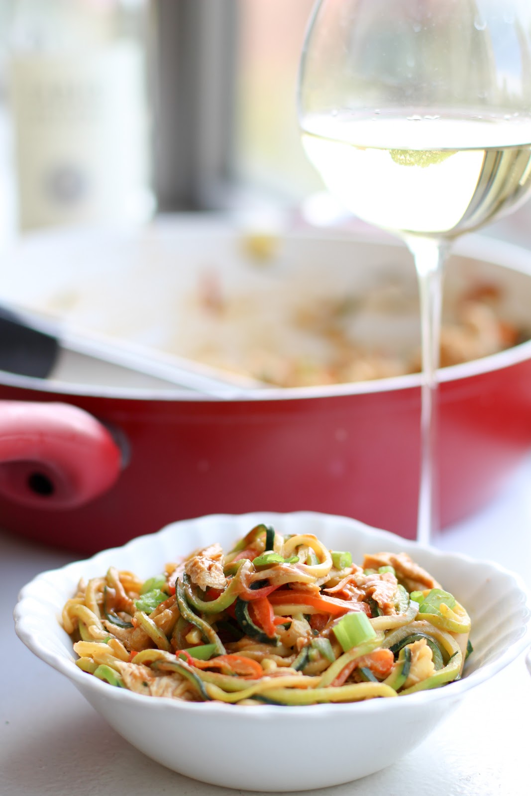 Zoodles with Chicken and Peanut Sauce