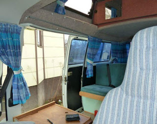 Interior of car from driver seat - Westfalia 1984
