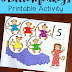 Five Little Monkeys Jumping on the Bed Printable Activity