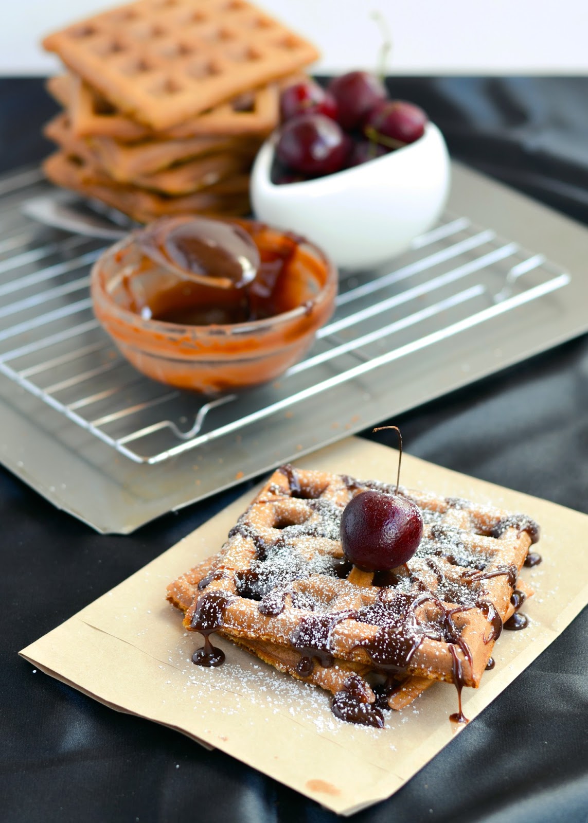 Candy bar envy// Cherry ripe Inspired sourdough waffles The