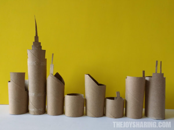 If you're looking for what to do with empty toilet paper rolls, try this simple skyline craft