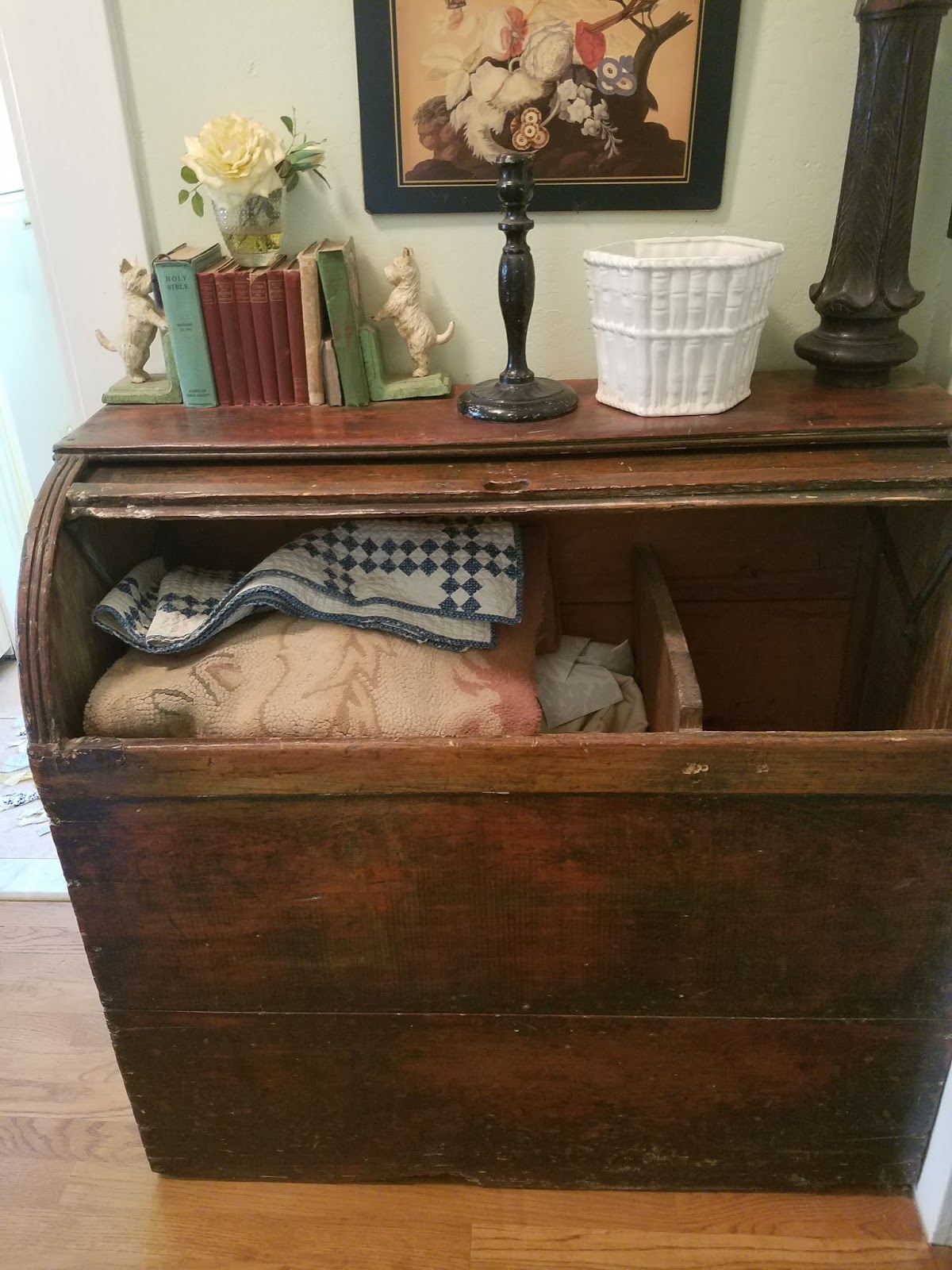 Windmill Farm Antique Farm Grain Bins and Pie Safes Used As Furniture