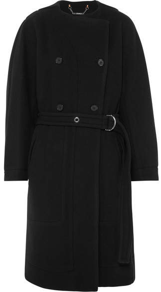 Chloé - Belted Double-breasted Wool-blend Felt Coat – Navy