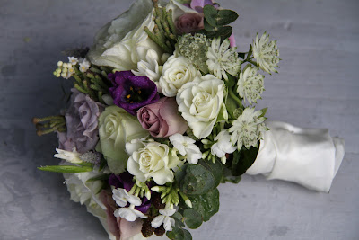 The Flower Magician: Cadbury's Purple, Ivory and Lavender Wedding Bouquet