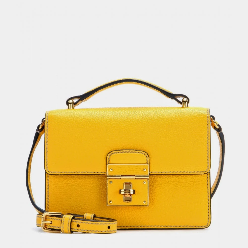 Dolce & Gabbana Rosalia Yellow Leather Shoulder Bag