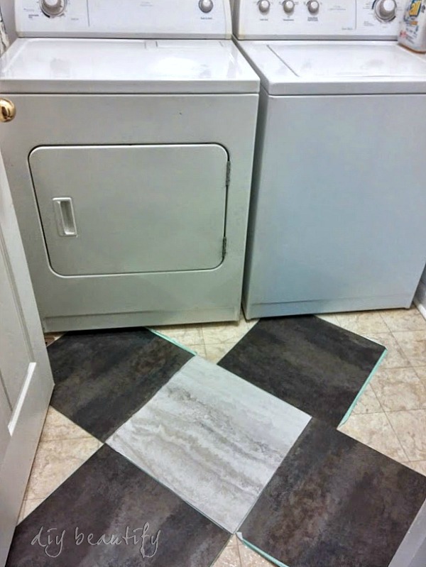Transform a Laundry Room Floor (with Peel and Stick Tiles) DIY Beautify Creating Beauty at Home