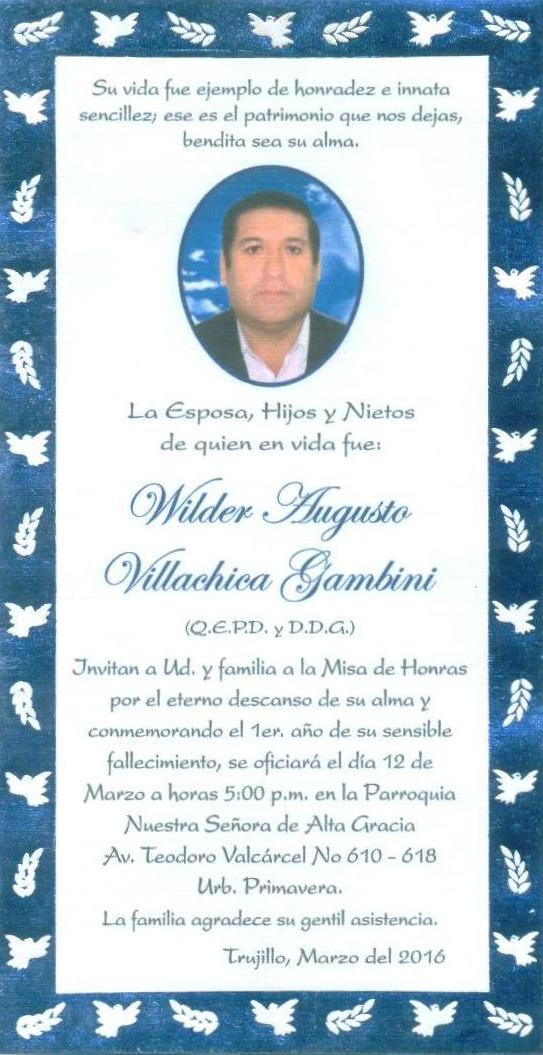 Sutep Trujillo La Libertad Misa Por El Primer Ano Del Fallecimiento