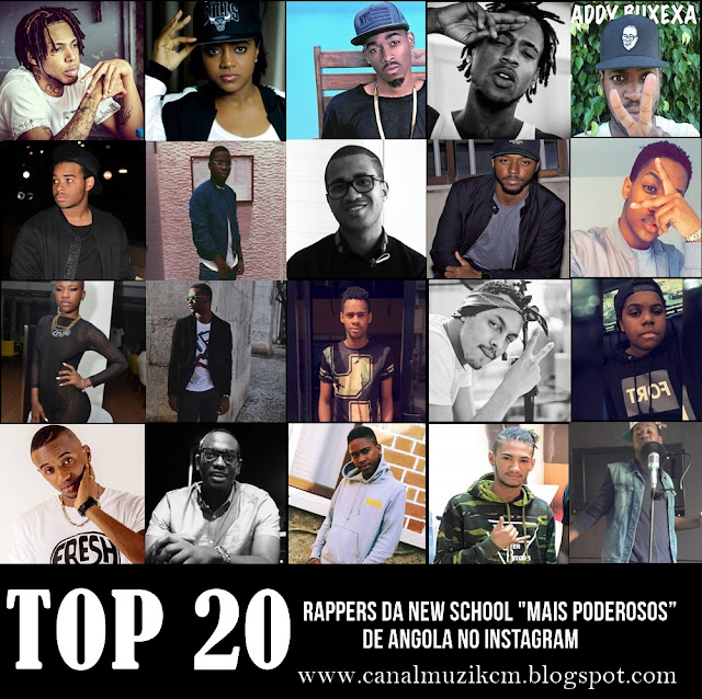 Top 20 Rappers da new school "mais poderosos” de Angola no Instagram