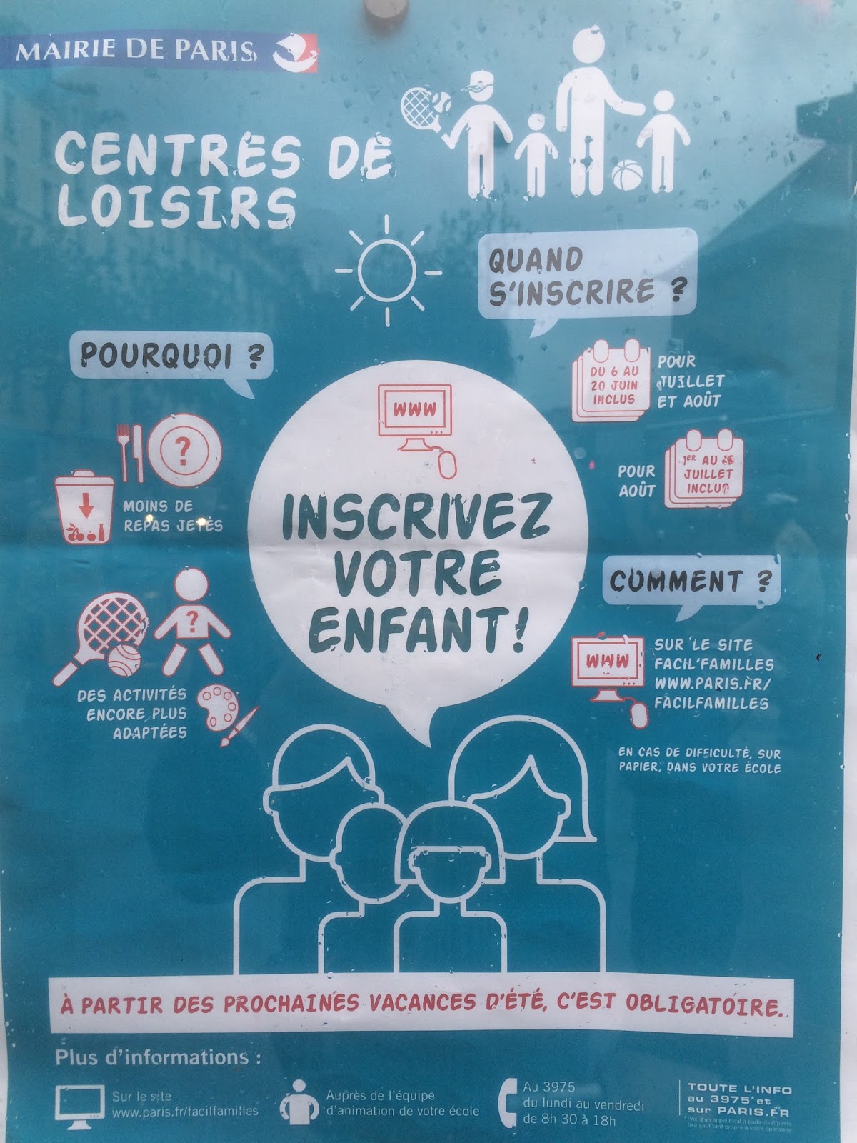 École élémentaire Parmentier Inscription au centre de loisirs pour le