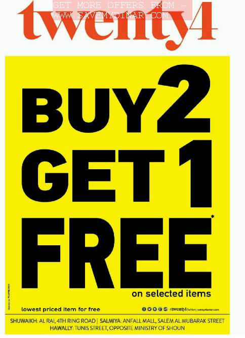 Twenty4 Kuwait - Buy 2 Get 1 Free Offer