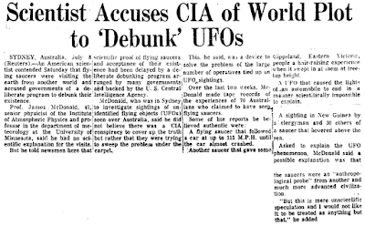 Scientist Accuses CIA of World Plot to 'Debunk' UFOs - Philadelphia Inquirer 7-9-1967 Scientist Accuses CIA of World Plot to 'Debunk' UFOs - Philadelphia Inquirer 7-9-1967