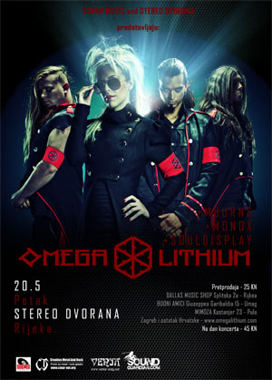 Flayer Omega Lithium Release concert for the new album