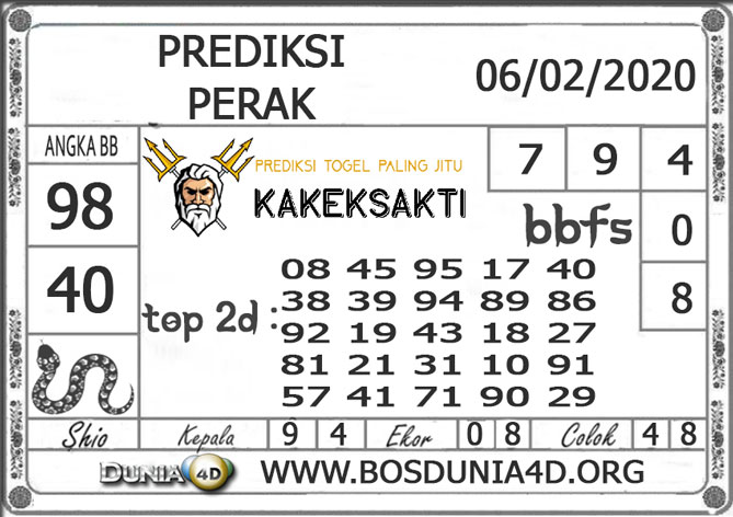 Prediksi Togel PERAK DUNIA4D 06 FEBRUARI 2020 Prediksi Togel PERAK DUNIA4D 06 FEBRUARI 2020