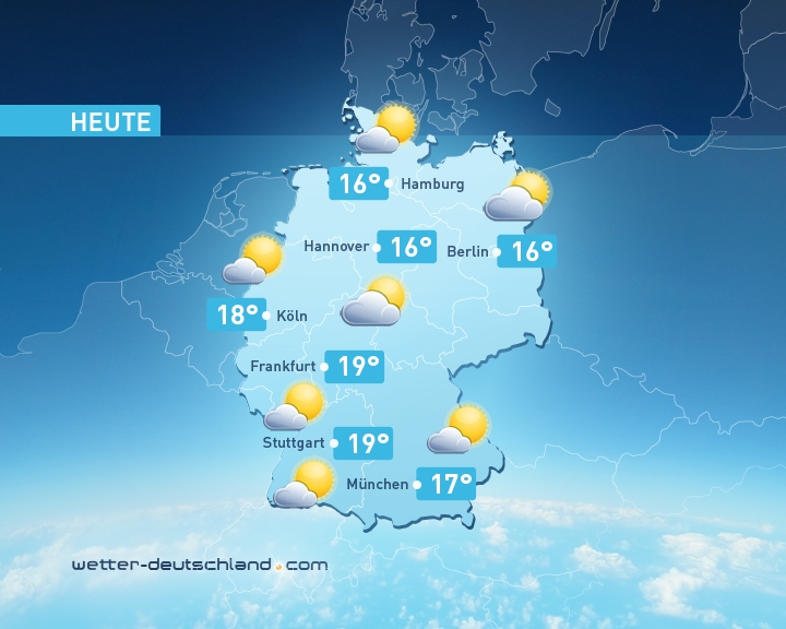 Das Wetter in Deutschland Heute ist es meist sonnig oder nur leicht