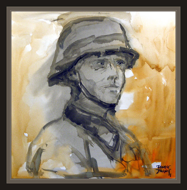 GERMAN SOLDIERS-ART-WW2-PORTRAIT-PAINTINGS-ARTWORK-HELMET-PAINTER-ERNEST DESCALS--
