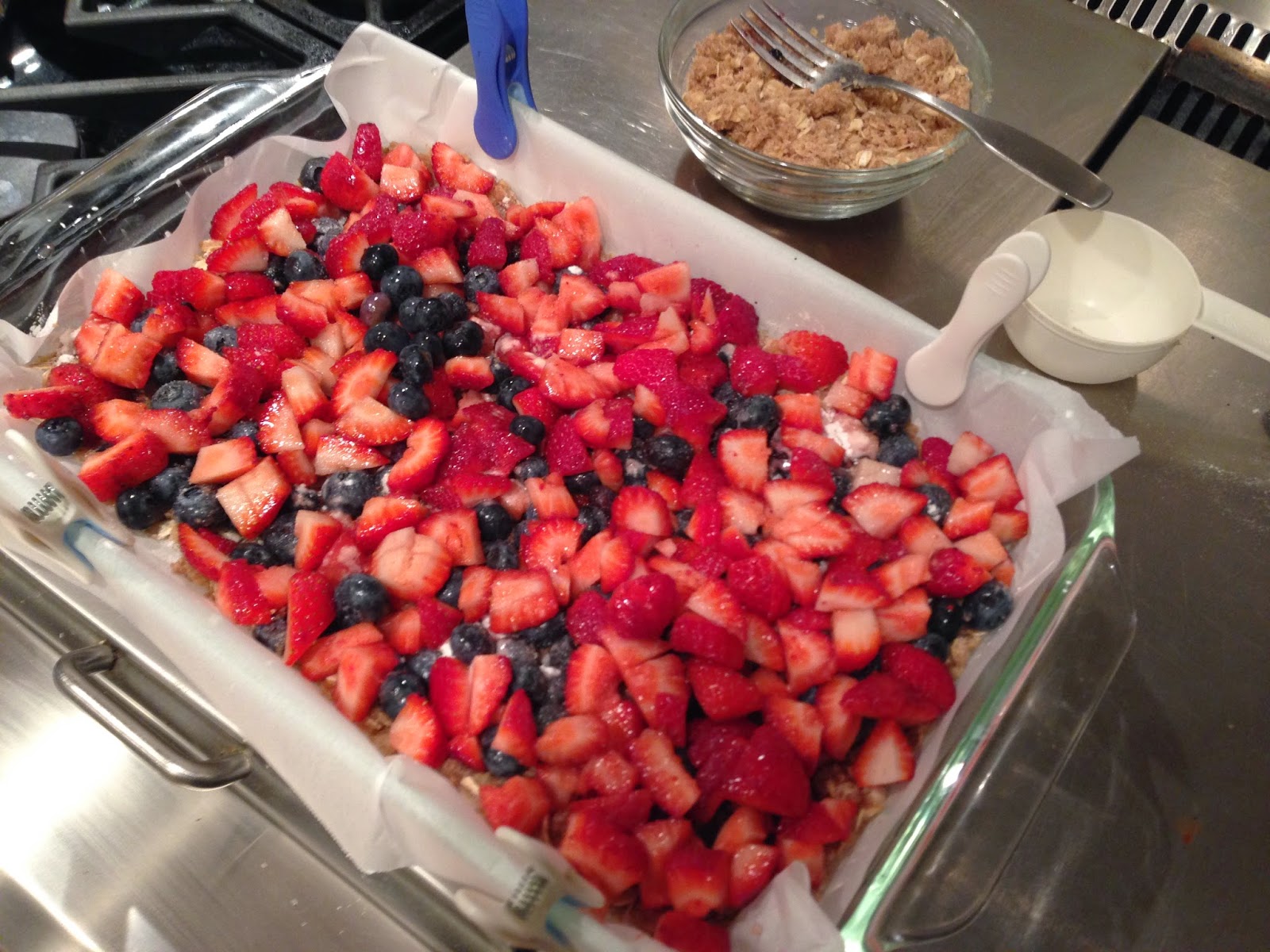 StrawberryRhubarb Crisp Bars (GF/DF)